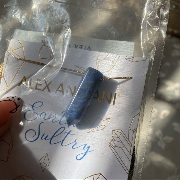 Alex and Ani Earth Sultry Sodalite Pendant Necklace with Station Beads 14kt GP - Picture 15 of 16